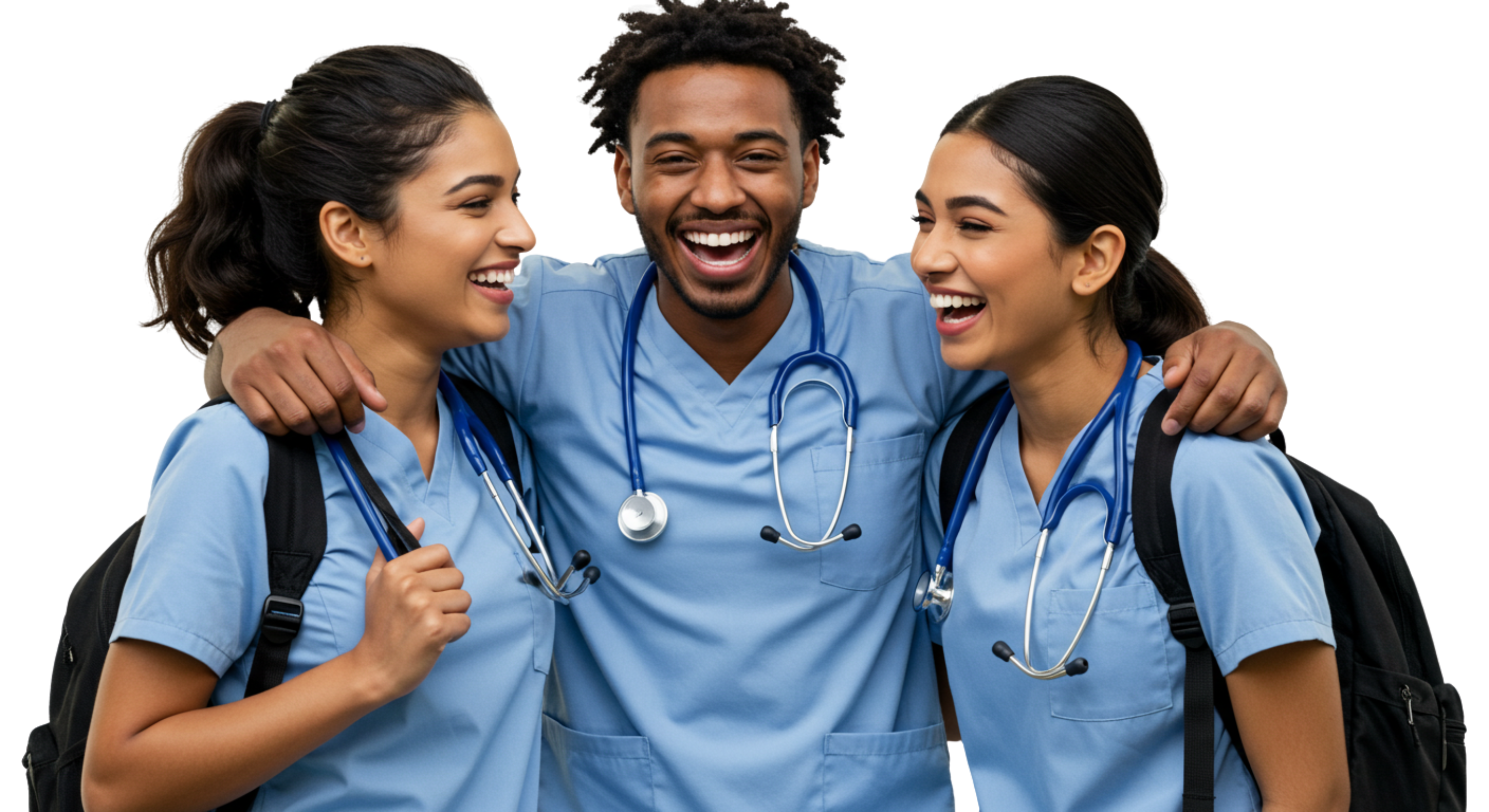 Estudantes de medicina comemorando aprovação na residência